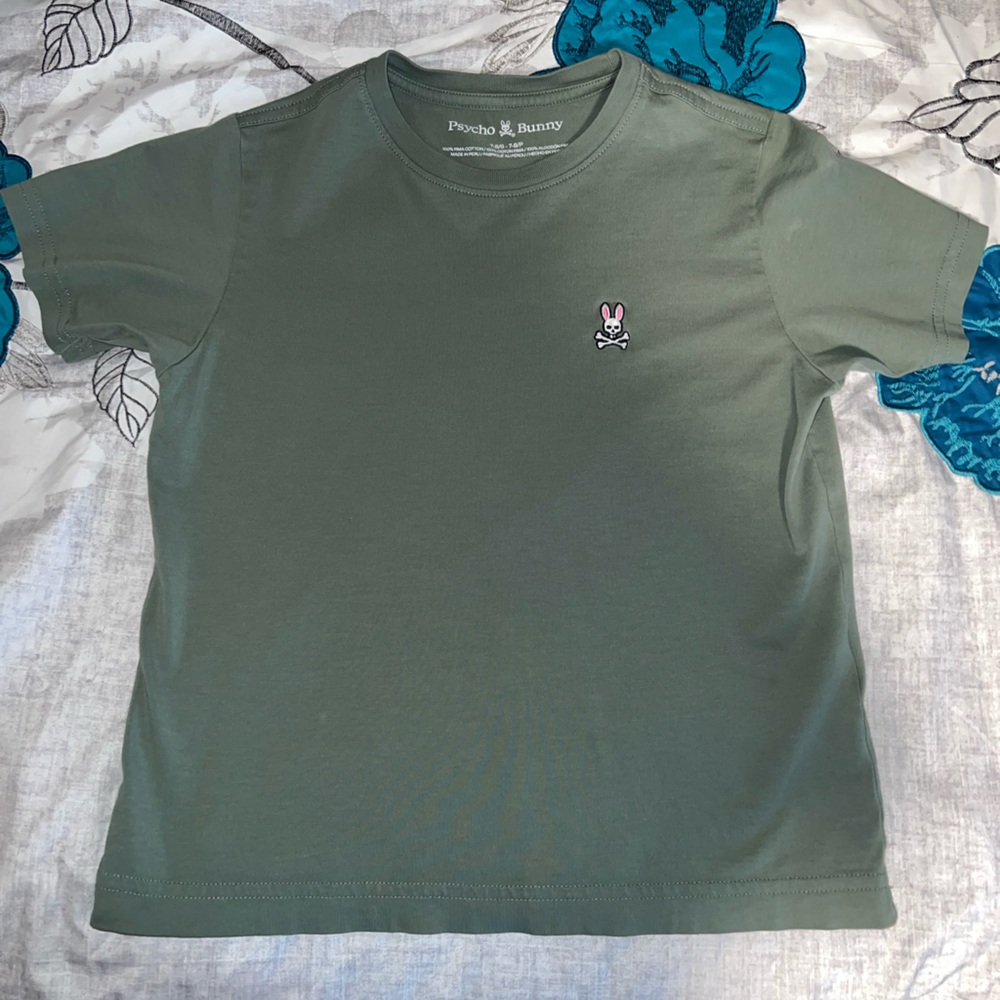 Psycho Bunny Kids Olive Green Short Sleeve Tee